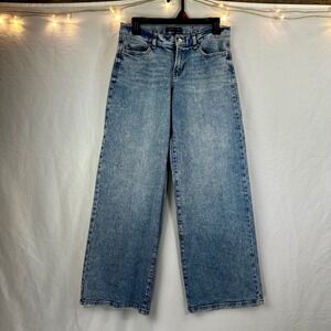 Sincerely Jules Classic Rise Medium Wash A-Line Wide Leg Jean Relaxed Denim 3/26